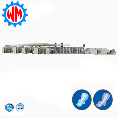 Yüksek Hızlı Tam Servo Sanitary Pad Üretim Makineleri Profesyonel Özellikle 1500pcs/min